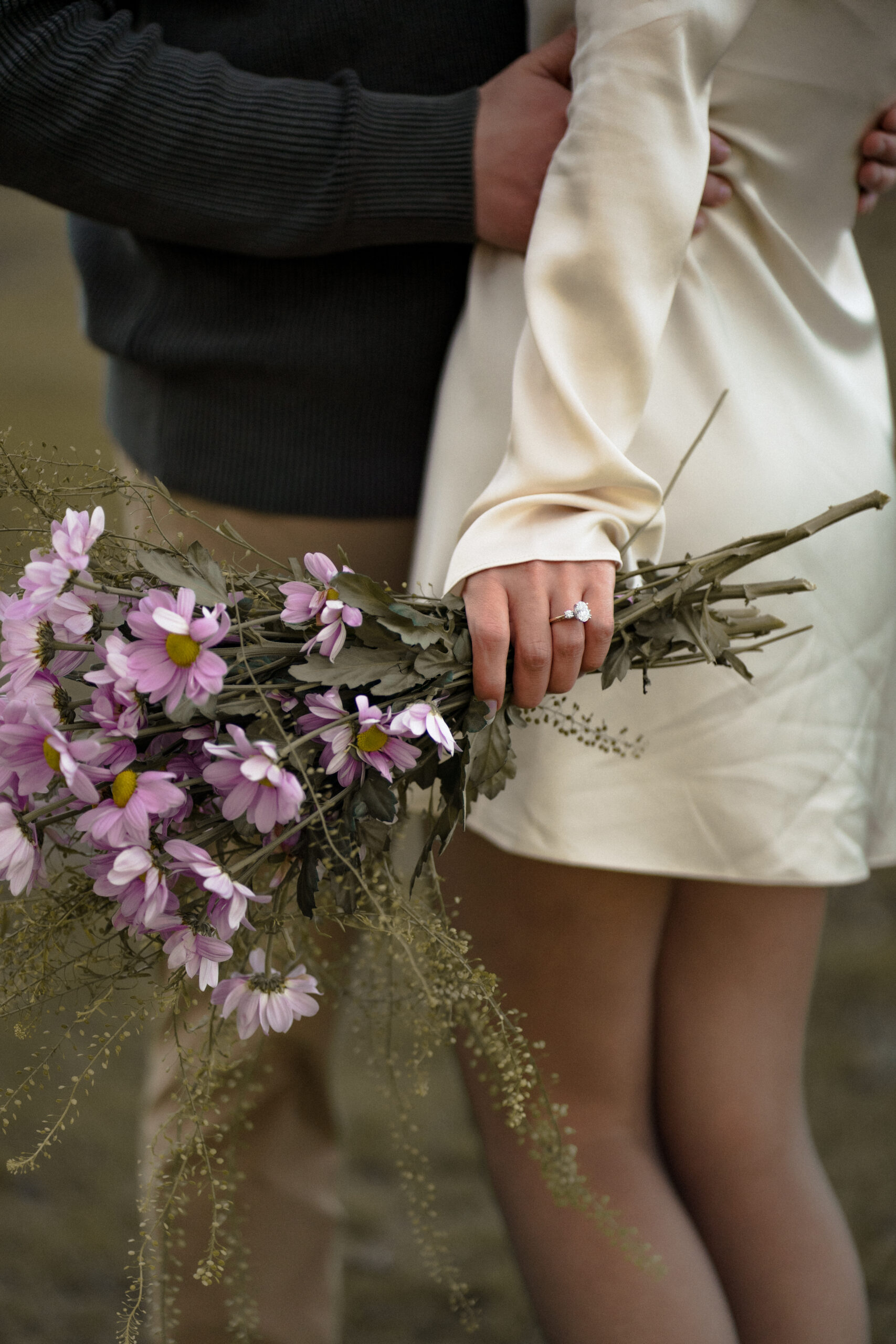 close up of engagement ring