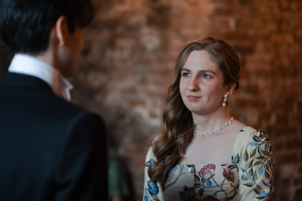 wedding ceremony at Norfolk Cloister in The Charterhouse, London.
