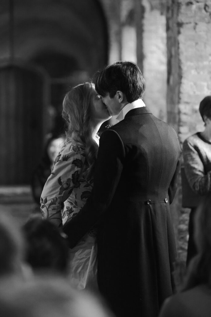 wedding ceremony at Norfolk Cloister in The Charterhouse, London.