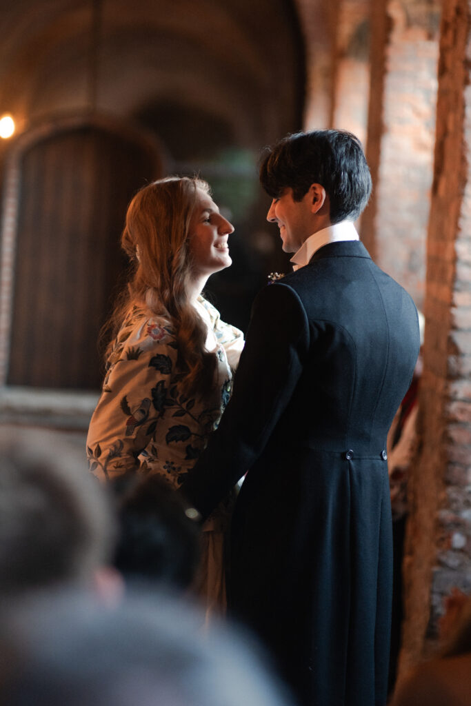 wedding ceremony at Norfolk Cloister in The Charterhouse, London.