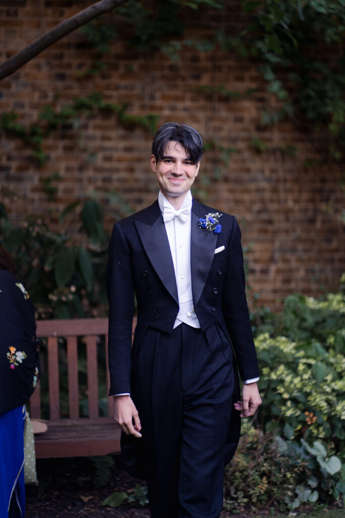wedding ceremony at Norfolk Cloister in The Charterhouse, London.