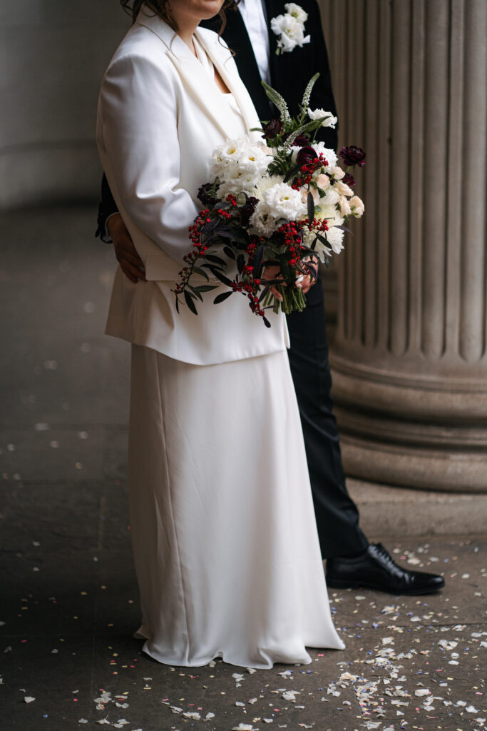 wedding portraits outside old marylebone town hall