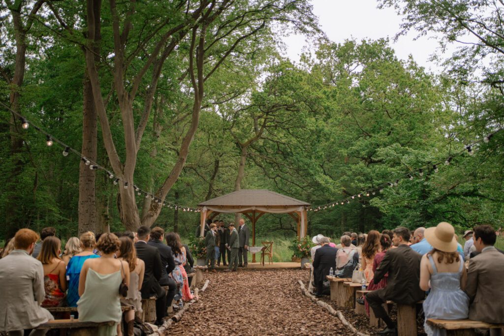 dibbins wood ceremony in deene park estate