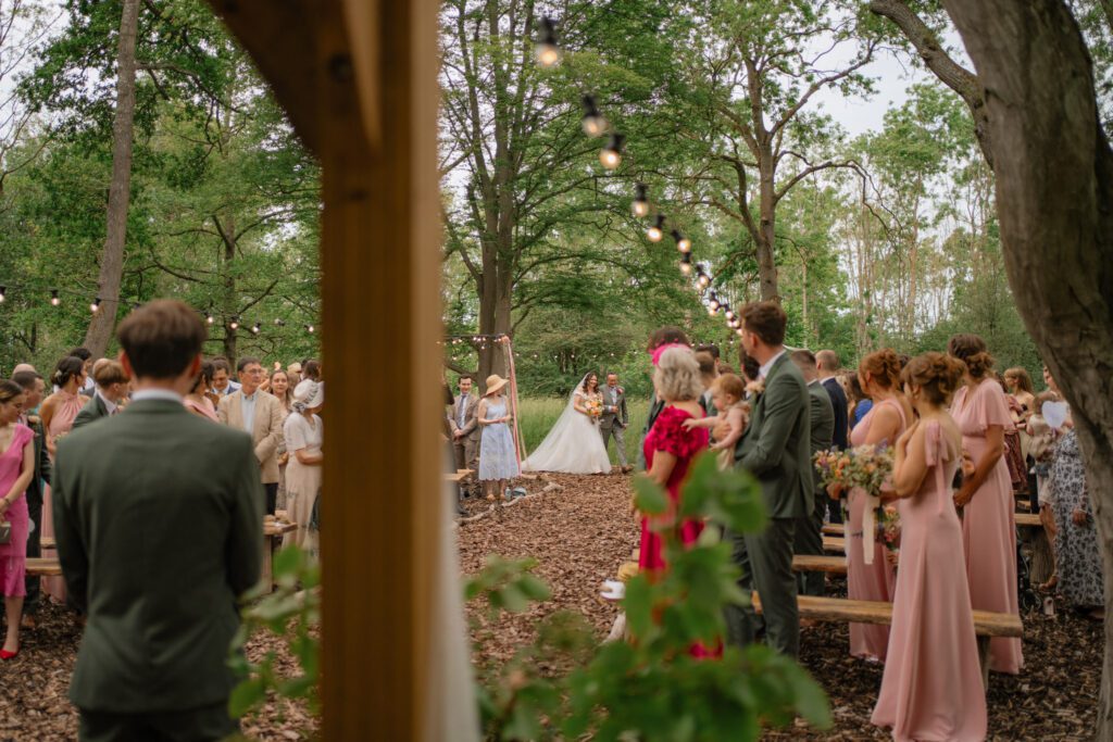 dibbins wood ceremony in deene park estate