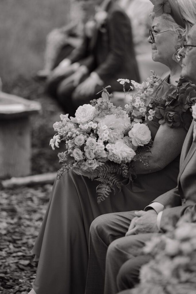 guest reactions at dibbins wood wedding ceremony