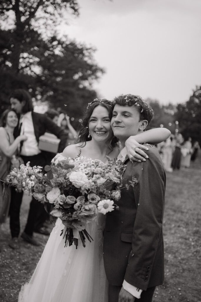 confetti at dibbins wood wedding