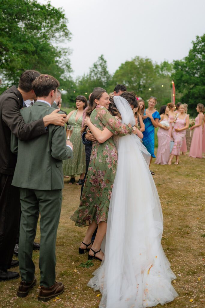 confetti at dibbins wood wedding