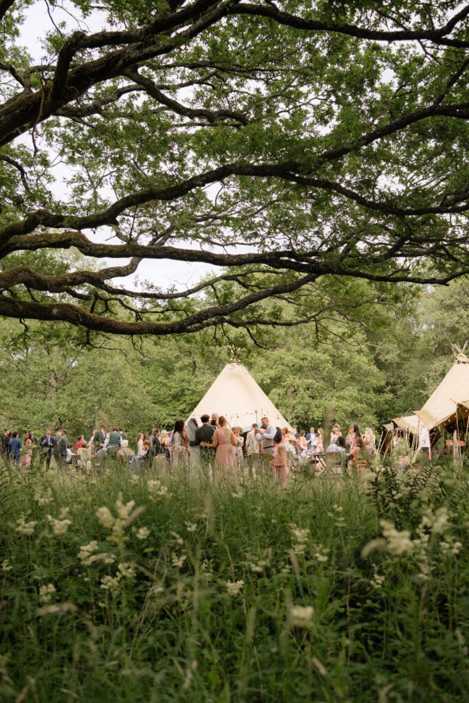 drinks reception at dibbins wood in deene park