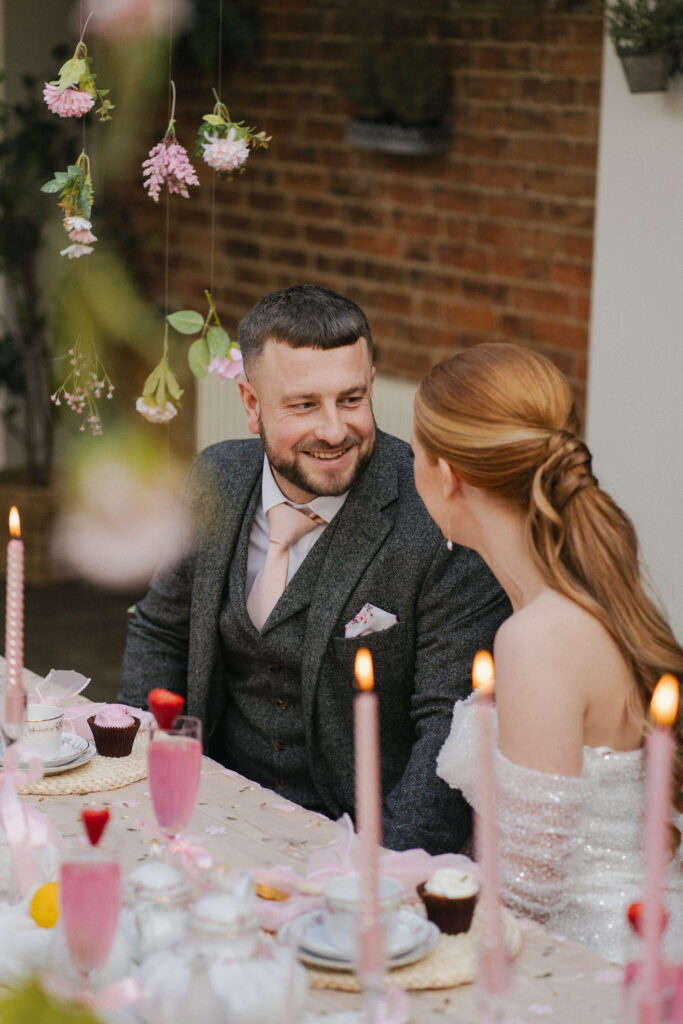 couple during wedding reception