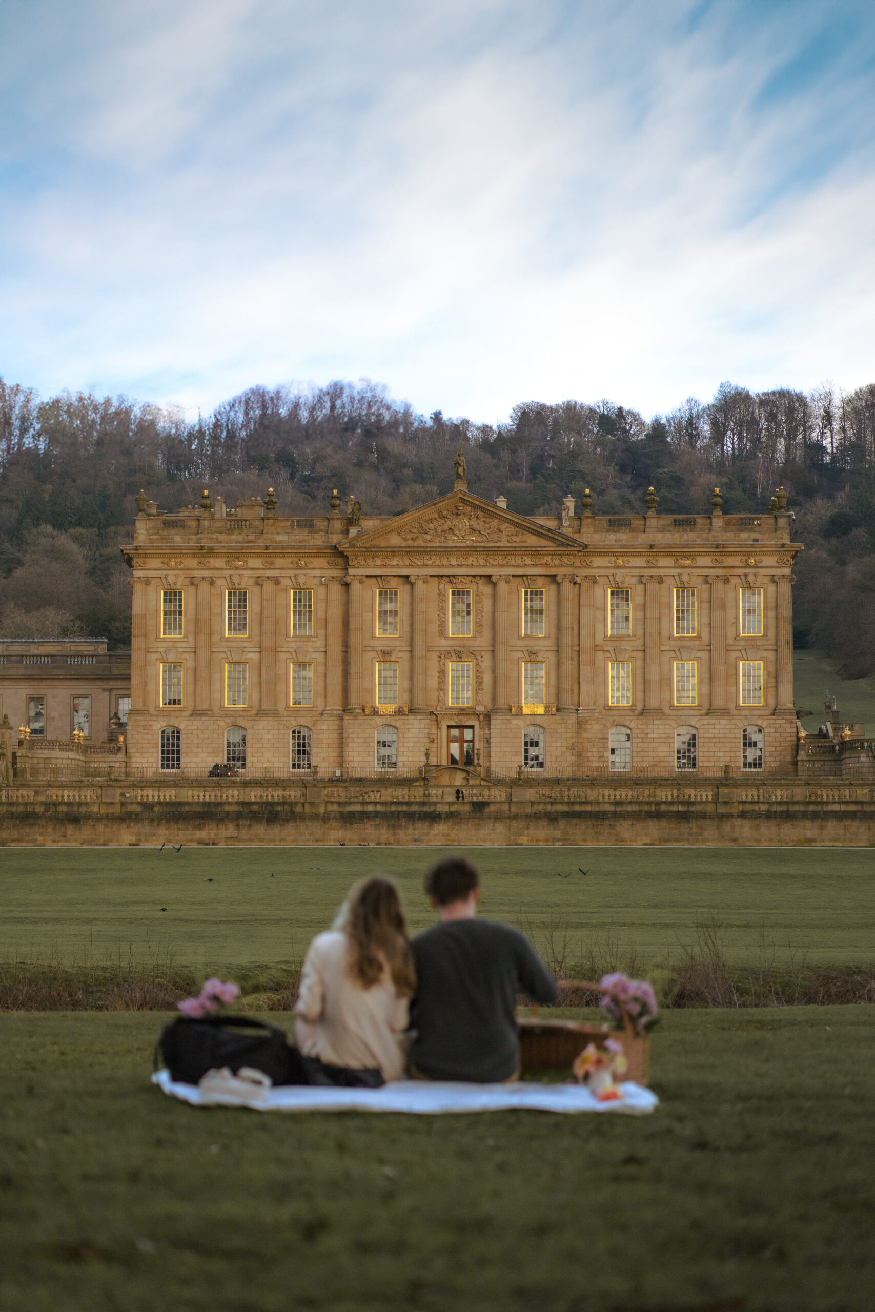 picnic in front of chatsworth house