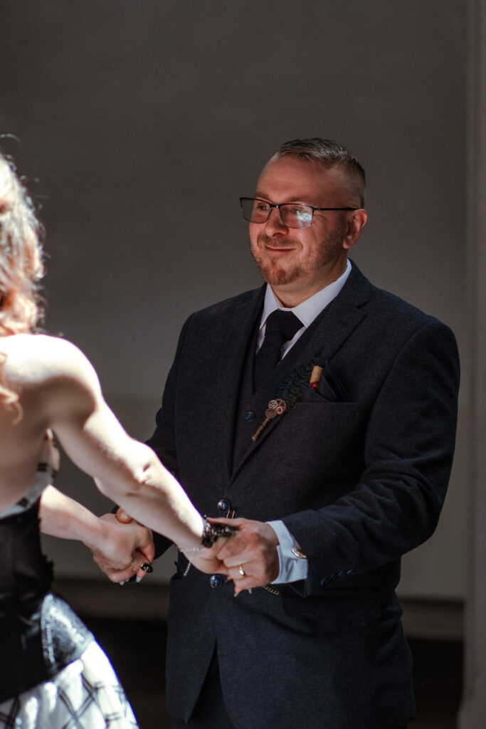 bride and groom at alter in st faith's church, lee-on-the-solent