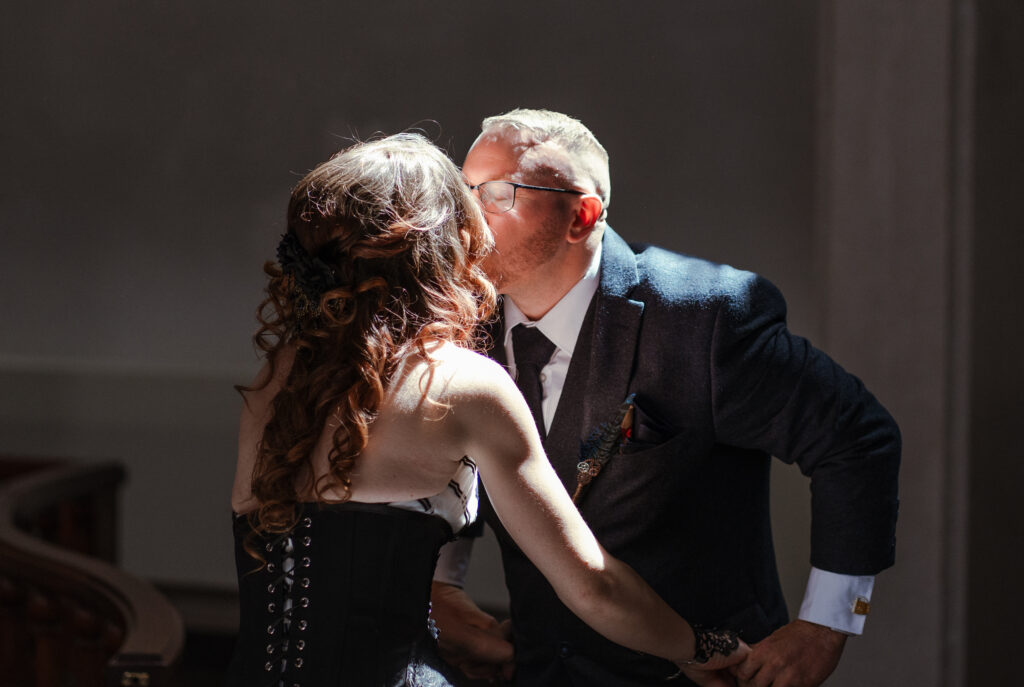 bride and groom at alter in st faith's church, lee-on-the-solent