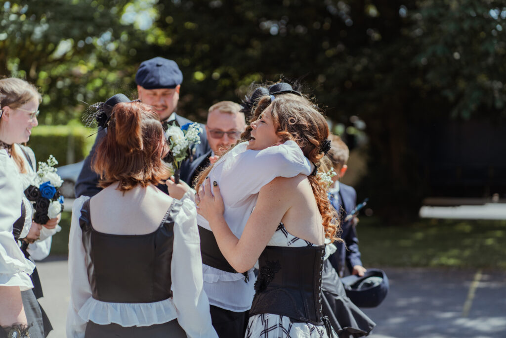 newlyweds and family photos outside st faiths church, lee-on-the-solent