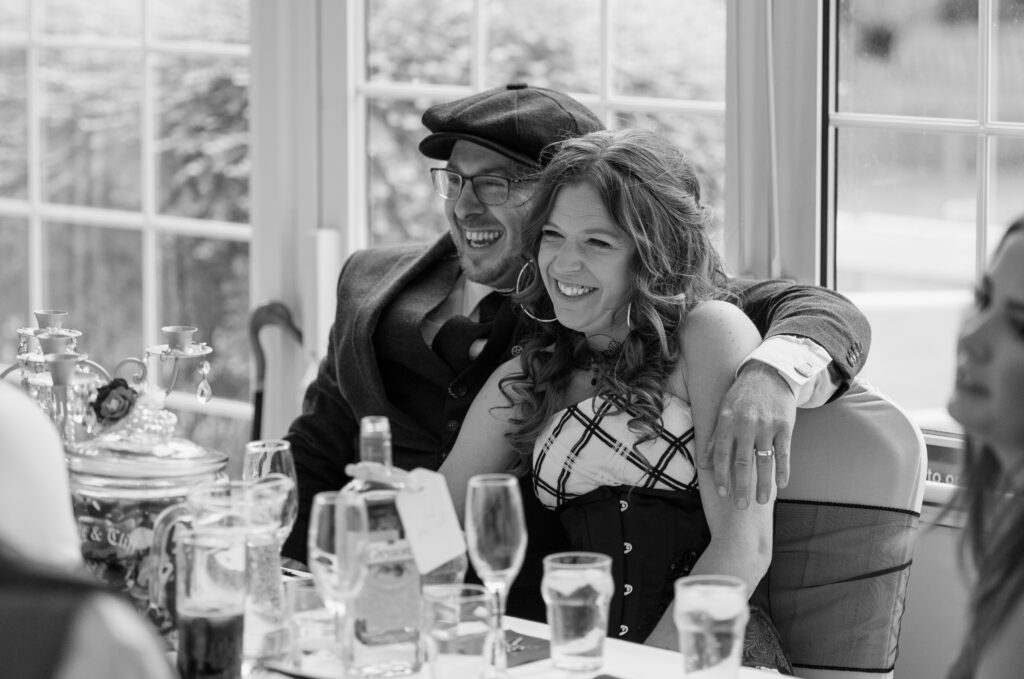 bride and groom at top table