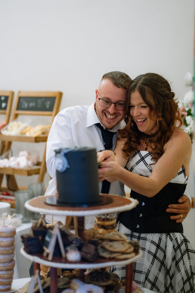 cutting the cake