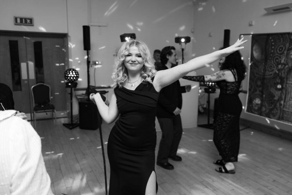 peaky blinders themed wedding dancefloor shots