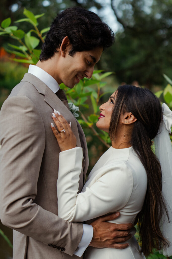 Japanese garden island in regents park for wedding portraits