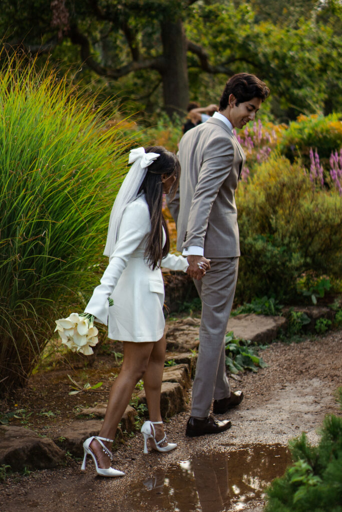 Japanese garden island in regents park for wedding portraits