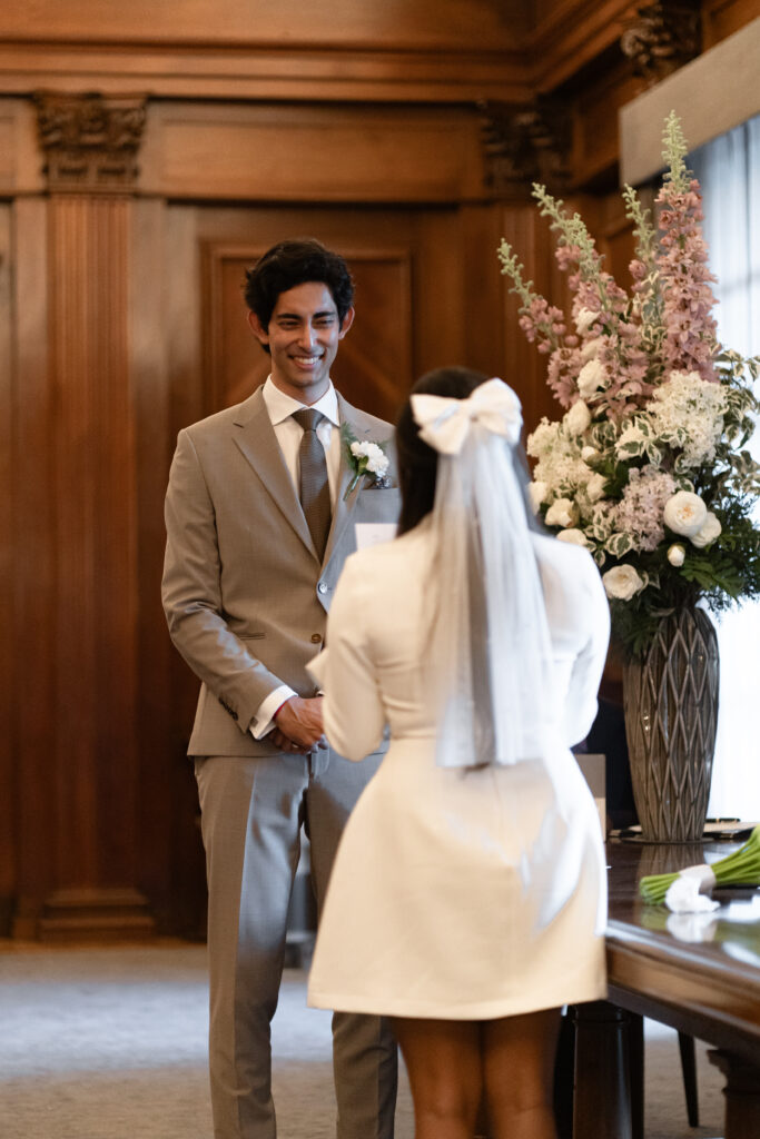 vows in Westminster room at old marylebone town hall 