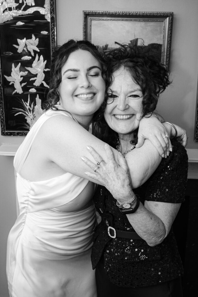 bride with mum portrait