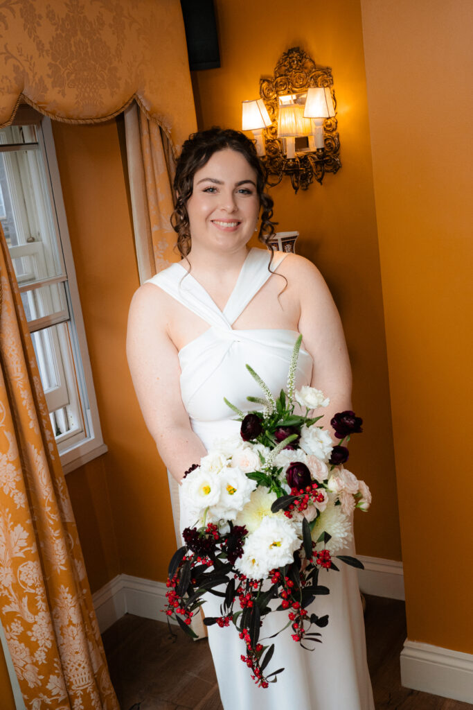 bride portrait with flowers