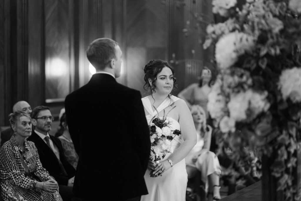 wedding ceremony at old marylebone town hall