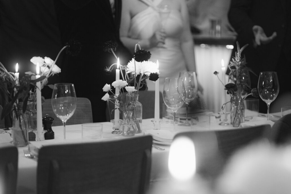 detail photos of wedding reception at The Italian Greyhound