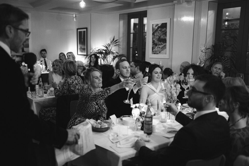 evening reception in the garden room at the italian greyhound, marylebone 