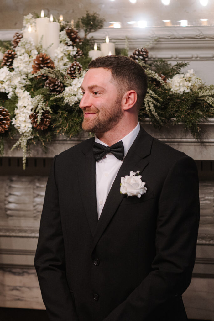 groom sharing vows during elopement ceremony 