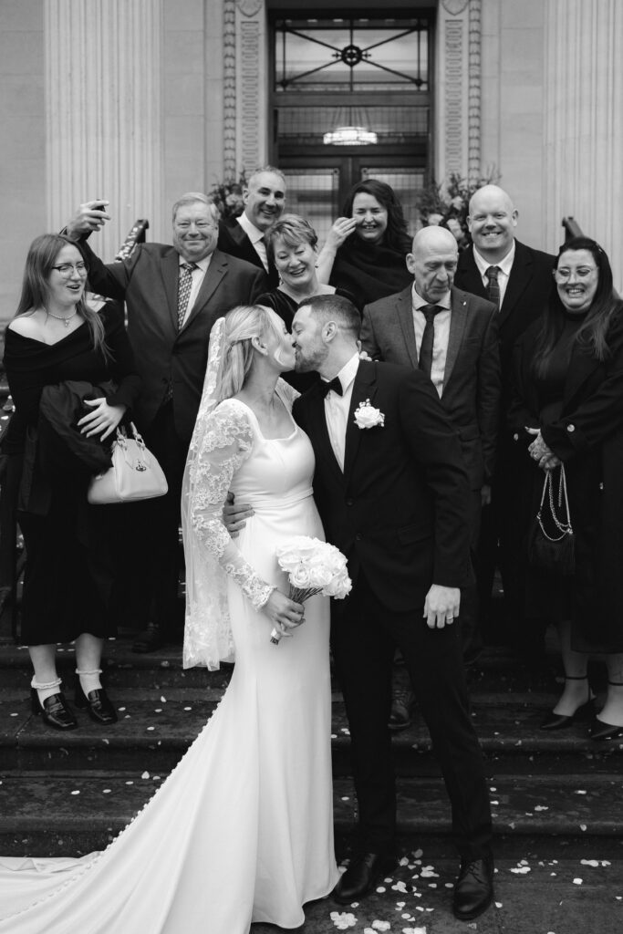 family portraits outside old marylebone town hall