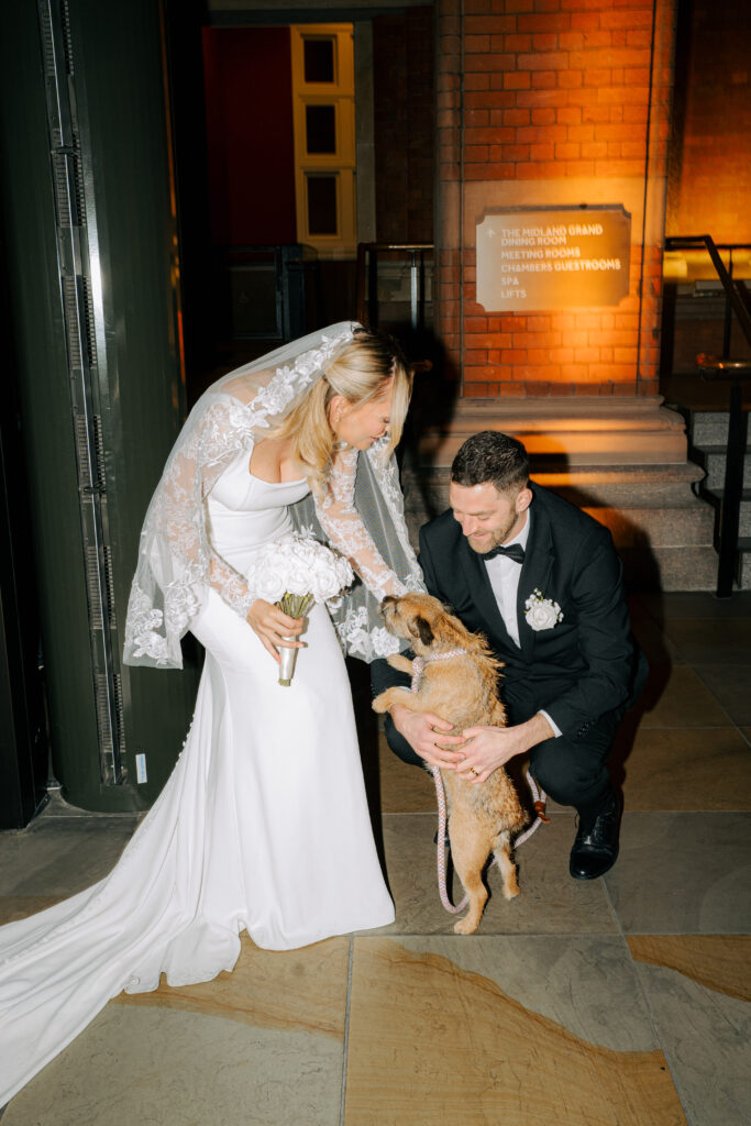 dayna, evan and their dog otter portraits at the hotel