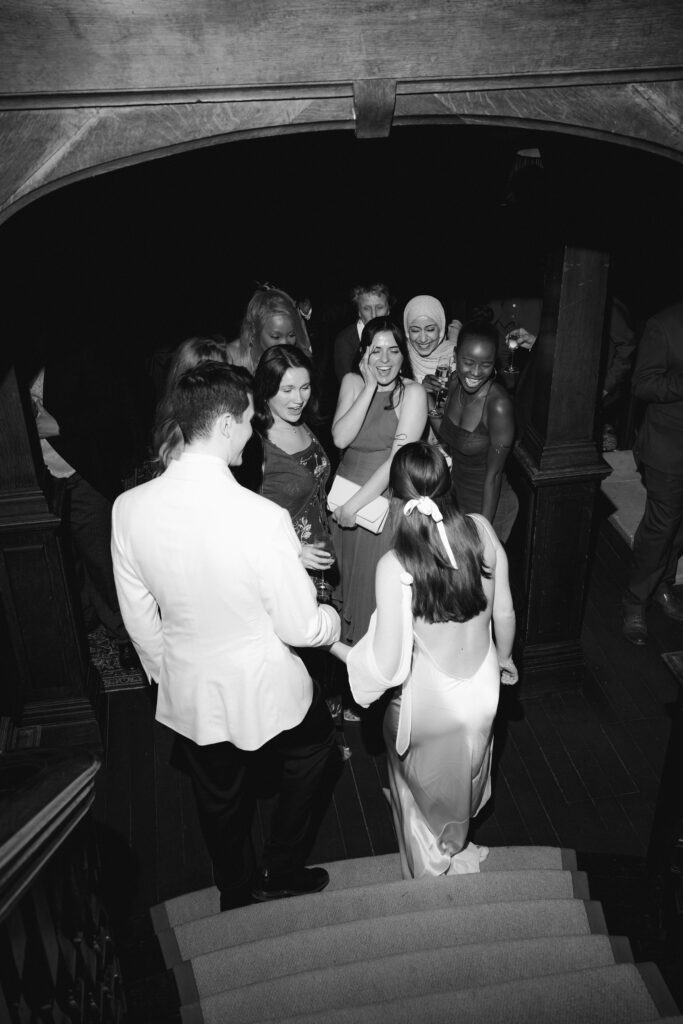 guests mingling during evening reception