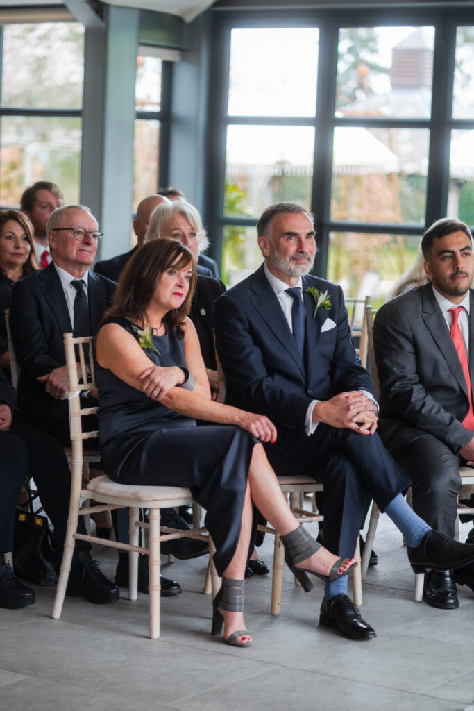 parents of the brides reaction during ceremony