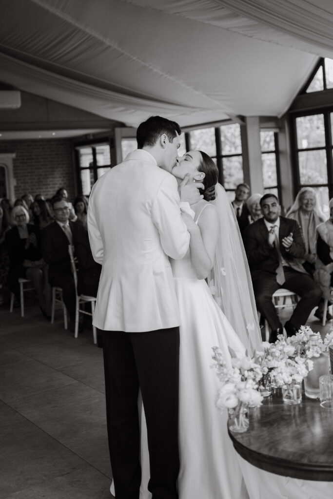 firs kiss during ceremony