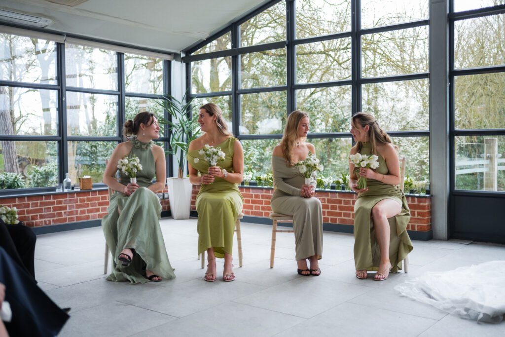 bridesmaids during ceremony
