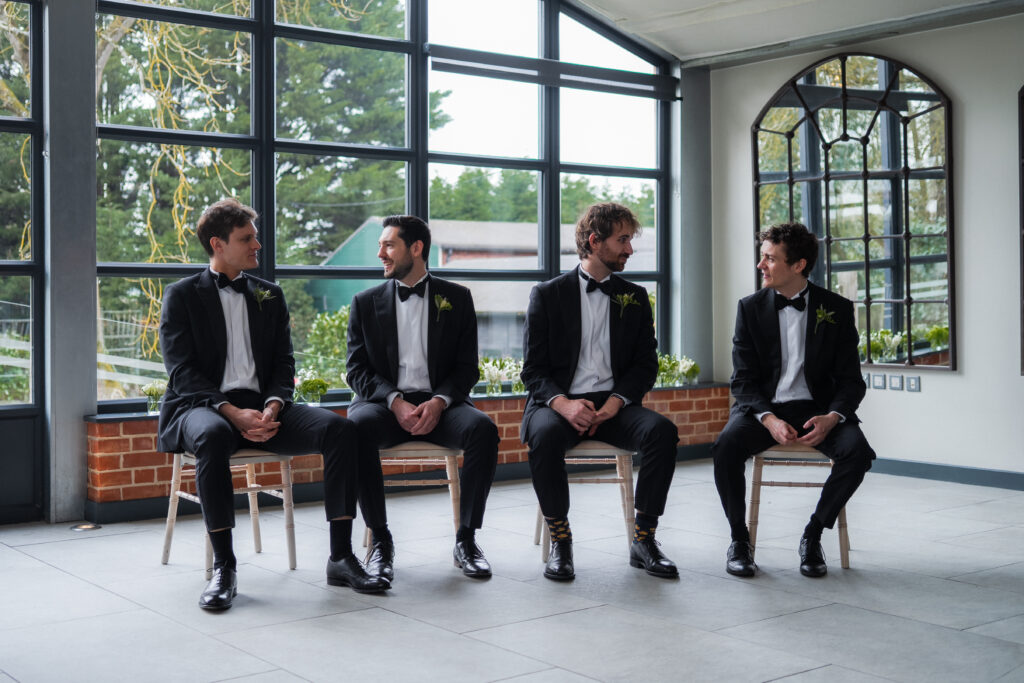 groomsmen during ceremony