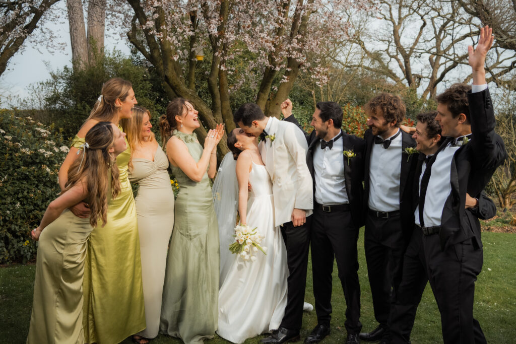 group photos of wedding at baddow park house